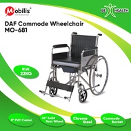 Mobilis Steel Standard DAF Commode Wheelchair ( MO-681 ) / Kerusi Roda Tandas