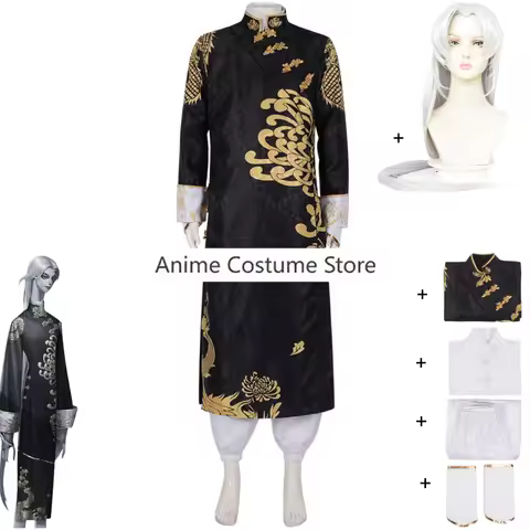 Game Identity ⅤBlack Guard Wu Chang Cosplay Costume Government Officer Cheongsam Robe Black Qipao Ad