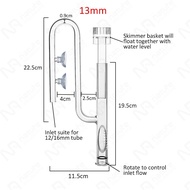 Aquarium Lily Pipe Inflow With Skimmer 13mm 17mm