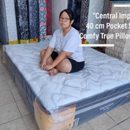 ANS New Comfy Plush Top Central Imperium kasur Pocket Spring Bed 40 cm