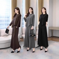 Autumn Clothes Slimmer Look Western Style Casual Culottes Two-Piece Suit M27U