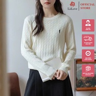 Women's Long-Sleeved Rope Sweater with Horse Embroidery Beautiful Form Under 63kg QC Lii Love CK28