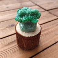 【親翠】天然翡翠 冰果陽綠辣綠特殊造型花椰菜 紙鎮擺飾
