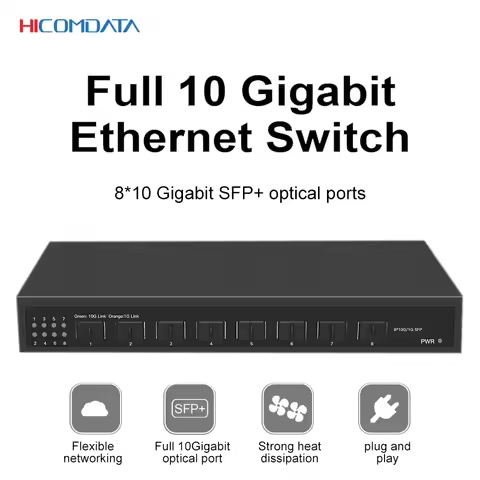8 Ports 10G SFP+ Ethernet Switch Desktop Unmanaged console Network Switch and L3 Managed 8 *1G/2.5G/