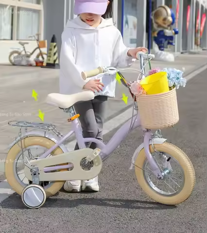 Children's bike 3 year old baby bike 2-4-6 year old boy girl 6-7-8 -9-10 years old retro stroller