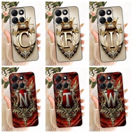 Cover Motorola Moto G86 Case Luxury Crown A-Z Letters 2D Flat Pattern Soft Phone Case Moto G86 Motor