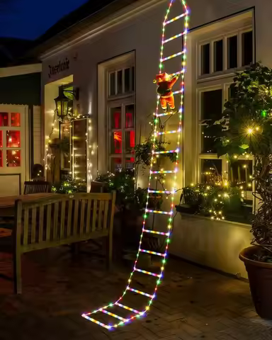 LED Christmas Lights - 10ft Christmas Decorative Ladder Lights with Santa Claus, Xmas Decorations Li