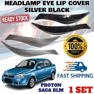 Proton Saga BLM Headlamp Eye Lip Cover Silver Black 1set