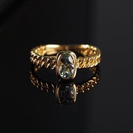 18K金海藍寶石金鍊戒指18K Gold The Aquamarine Gold Chain Ring