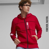 PUMA AUTO - เสื้อแจ็คเก็ตผู้ชาย Scuderia Ferrari Race Hooded Sweat Jacket สีแดง - APP - 53582902