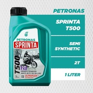 1L PETRONAS SPRINTA T500 2T 300% GERENTI ORIGINAL SEMI SYNTHETIC ENGINE OIL MINYAK HITAM