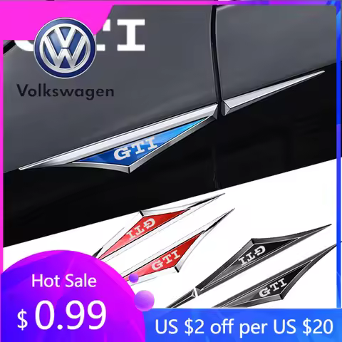 2026 Hot For Volkswagen VW 2PCS NEW Car ABS GTI Badge Fender Side Blade Emblem Sticker for VW GTI Go