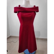 NEW Karen Millen Bandeau Velvet Dress, Dark Pink Size UK8/US4/EU36