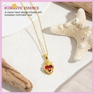 UVIGM> Brass Charm Pendant Ex Voto Heart Red Cubic Zirconia For DIY Nelace Keychains Jewelry Making 