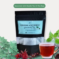 Rightmix Culture Spearmint Tea with Roselle For Hormonal Acne Remedy 14 Tea Bags (2g per sachet)
