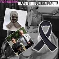 YONGWANG66HR Black Ribbon Pin, Awareness Skin Cancer Funeral Ribbon Badge Brooch, Melanoma Cancer Br