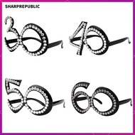 [Sharprepublic] Glitter Crystal Black  Birthday Eye Glasses Anniversary Wedding Party Fancy Dress 30