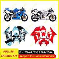 Kit complet de carénage de moto adapté à Kawasaki ZX-6R ZX6R 636 2003  2004, carrosserie peinte, nou