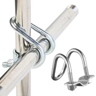Cross Pipe Clamp Double U-shaped Screw Bolt Steel Pipe Connector Fixing Clamp U-shaped Bolt Fixing C