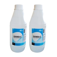 แพ็ค 2 ขวด (1000มลต่อ1ขวด) แฮนด์ดีซี Handi-C แฮนด์รับโซลูชัน Hand Rub Solution แอลกอฮอล์ Alcohol for Hand wash แอลกอฮอล์ล้างมือ แอลกอฮอล์ทำความสะอาดมือ