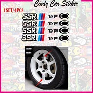 SSR TYPE C Style Racing Sticker Set – For Car Body, Wheels, Tyre, Oil Tank, Helmet (15-17 Inch)