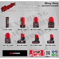 Milwaukee M12 Battery 3.0Ah / 4.0Ah / 6.0Ah Red-Lithium™-Ion Battery/ M12 High Output Battery