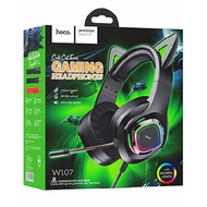 (Hoco ของแท้ ) หูฟังครอบหูเกมส์มิ่ง แบบมีสาย Aux3.5 ไมค์แยก Gaming Headphones W107 หูฟังเกมมิ่ง หูแ
