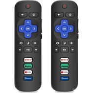 2 Pek Gantian Alat Kawalan Jauh untuk TV Roku, Serasi dengan TCL/Hisense/Sharp/Philips/Onn/Element R