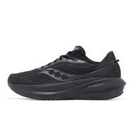 Saucony Jogging Shoes Triumph 21 All Black Road Running Socony Victory Shock Absorber Rebound Men's [ACS] S2088112