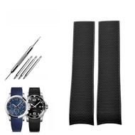 Mens Divers Watch Band 41 มม.ยางพับหัวเข็มขัดใช้งานร่วมกับLongines Constance L3.781.4 ความหนากลางMat