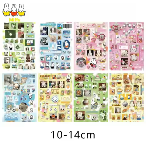 Kawaii Miffy Stickers Cute Cartoon Miffy Cut-out Sticker Miffy Cartoon Animation Notebook Material W