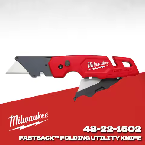 Milwaukee 48-22-1502 FASTBACK Metal Folding Utility Knife with Blade Storage MILWAUKEE Hand Tool Acc