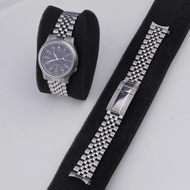 18mm Jubilee Strap For Seiko 5 SNK809 SNK807 805 803 Sliver Hollow Curved End Solid Screw Links Watc