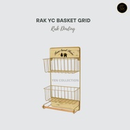 Yen Wall Shelf Yc Basket Grid Shelf Kitchen Spice Rack Multipurpose Shelf