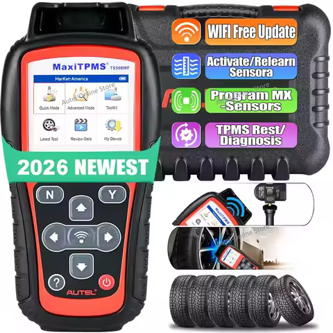 Autel MaxiTPMS TS508WF TPMS Relearn Tool OBD2 Scanner TPMS Reset Service, Read/Clear TPMS Code, Wi-F