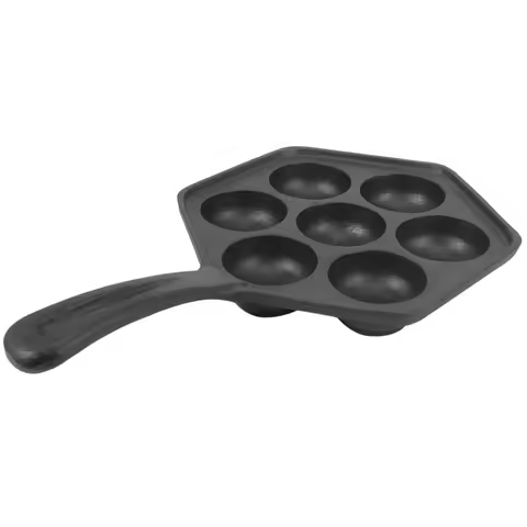 Doings Cast Iron Stuffed Nonstick StuffedPancake Pan,Munk/Aebleskiver,House Cast Iron Griddle for Va