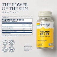 Solaray Vitamin D3 + K2 60 Capsules