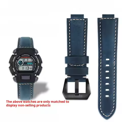 Matte Cowhide Watch Strap For Casio Dw-9052 Dw-9050 9051 Dw-9000 DW5600 Electronic Retro Men Watchba