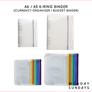 [A6/A5] 6-Ring Binder / Currency Organiser Binder / Budget Binder | Zipper Bag Refill / Pocket Sleev