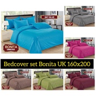 Bedcover set polos Bonita Ukuran 160x200x22cm / Bed Cover Bonita Queen Polos Embos