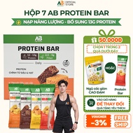Box of 7 AB Protein Bars 40g AB NUTRITION Mix 4 Flavors Providing 160 Kcal, 12.5g Protein Less Sweet
