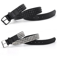 Fashion Rhinestone Rivet Y2K Belt Black Silver Belt Waistbelt Studded Belt Punk with Pin Buckle