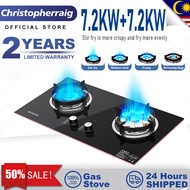 CHRIS Household Gas Stove Built-in Cooktop Gas Hob Embedded Dual Use Cooker Double-burner Gas Furnace