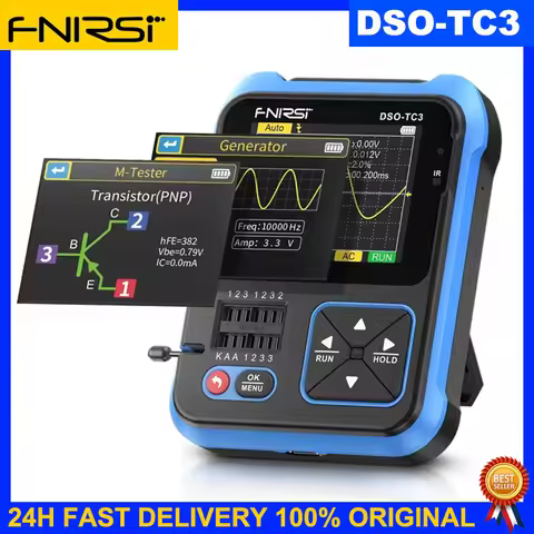 FNIRSI DSO-TC3 Digital Oscilloscope Transistor Tester Function Signal Generator Three/TwoIn One Mult