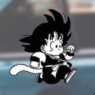 Dragon Ball Black and White Wukong Running Bumper Stickers Cartoon Cartoon Car Motorcycle Electric C