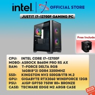 JUSTIT INTEL I7-12700F GAMING PC PACKAGE ( 16GB DDR4 / 250GB &amp; 500GB / RTX3060 &amp; RTX4060 &amp; RTX4060 TI )