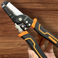 Electrical multi-purpose tools: cables, stripping pliers, wire cutters, electrician's tools.