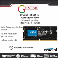 [🔱NB CRUCIAL DDR5 RAM🔱CRUCIAL 8GB/16GB/32GB DDR5 4800/ 5600 MHz NOTEBOOK/LAPTOP SODIMM RAM