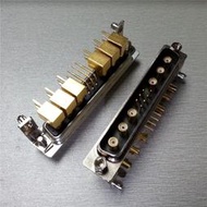 d-sub(13w6)同軸射頻彎腳公座 同軸信號76針彎腳公頭電源連接器