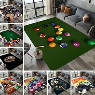 Billiard Gaming Black Pool 8 Ball Area Mat for Toilet Kitchen Sofa Chairs Living Room Decoration Non